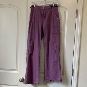 Ultra Flirt Purple Straight Leg Cargo Pants
